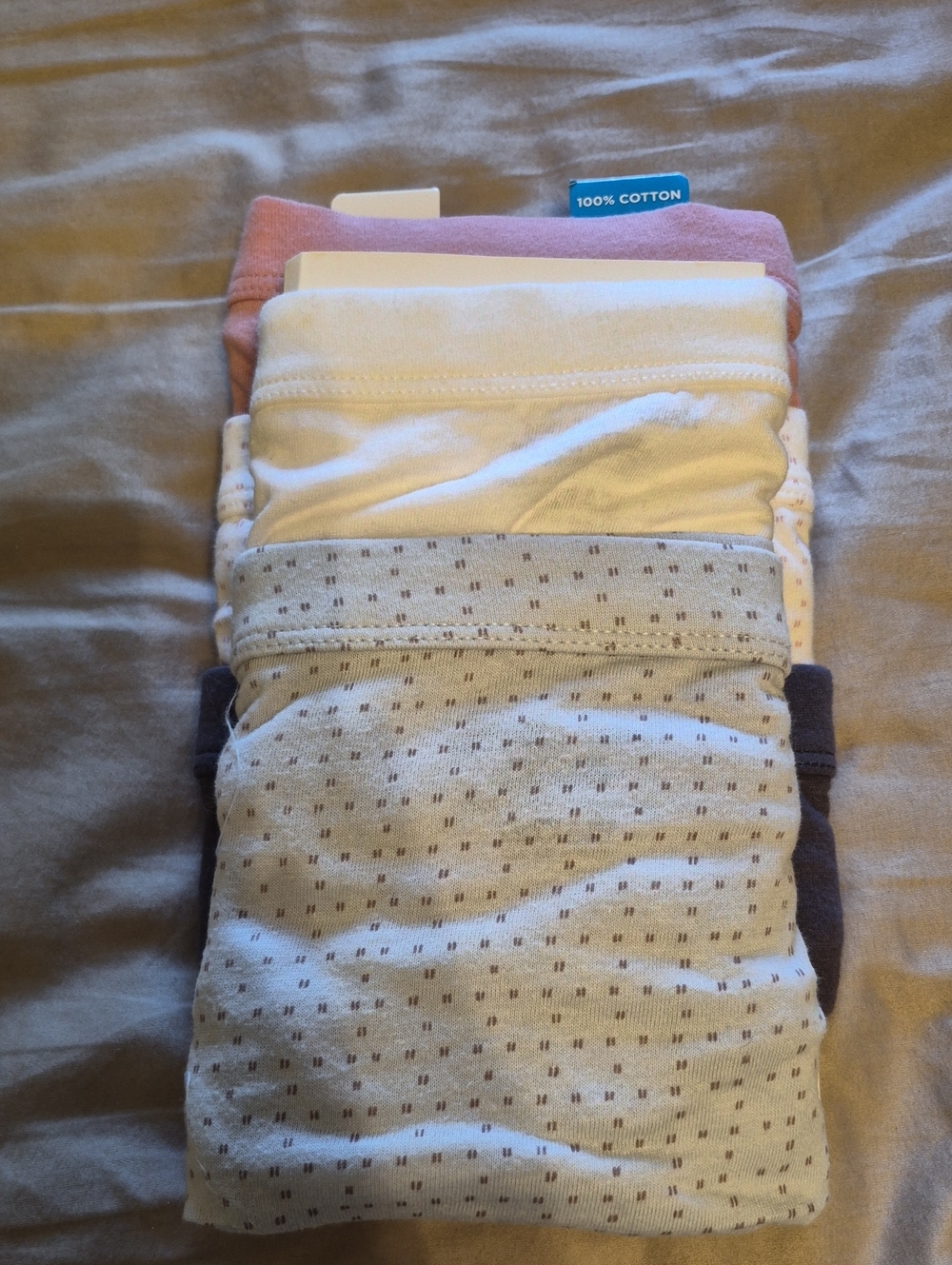 NWT Womens Hanes Cotton Briefs Multi-Pack Pink, White, Gray - 100% Cotton SZ 8